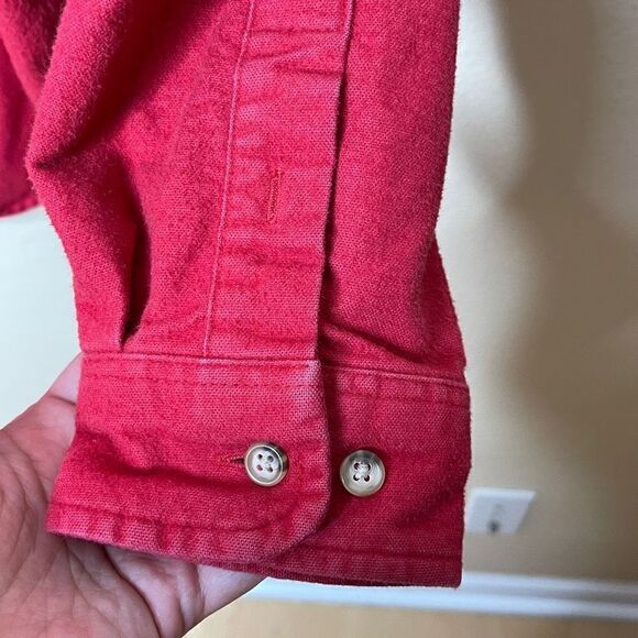 Eddie Bauer Shirt Mens XL Red Button Up Long Sleeve Pockets Flanel Outdoor - Picture 6 of 9